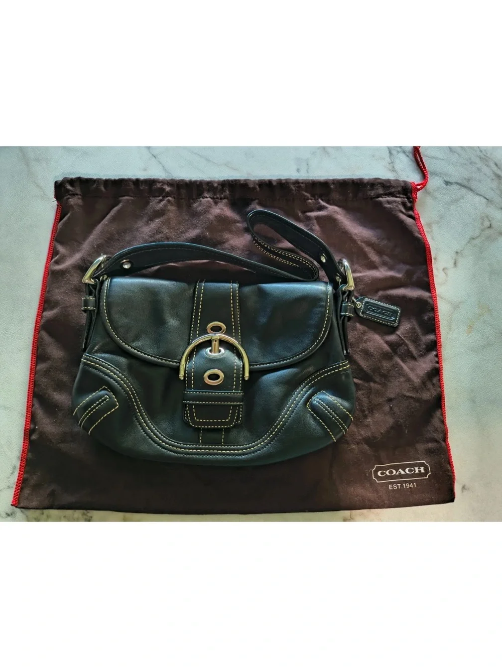 Coach F10188 Y2K SoHo Bag in Black Authentic - Picture 1 of 4